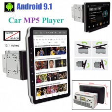 Car Stereo GPS Navi MP5 Player Rotatable Android 9.1 10.1&quot; 2 Din WiFi Quad Radio