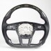 For Audi S6 S7 RS6 RS7 Carbon Fiber LED Flat Perforated Leather Steering Wheel