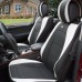 PU Leather Seat Covers Car SUV Truck Black White with Beige Black Floor Mats