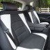 PU Leather Seat Covers Car SUV Truck Black White with Beige Black Floor Mats