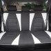 PU Leather Seat Covers Car SUV Truck Black White with Beige Black Floor Mats